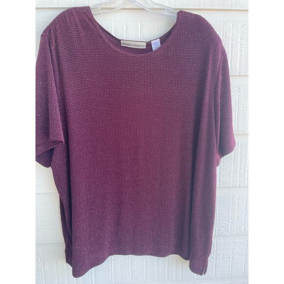 Draper's & Damon's Wine Colored Sparkly Shirt 3X - Picture 1 of 8